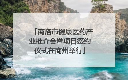商洛市健康医药产业推介会暨项目签约仪式在商州举行