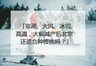 寒潮、大风、冰雹、高温，大幅减产后北京还适合种樱桃吗？