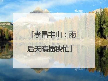 孝昌丰山：雨后天晴插秧忙