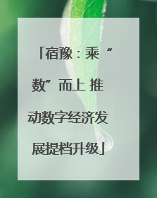 宿豫：乘“数”而上 推动数字经济发展提档升级