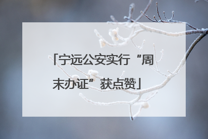 宁远公安实行“周末办证”获点赞