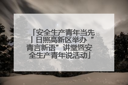 安全生产青年当先丨日照高新区举办“青言新语”讲堂暨安全生产青年说活动