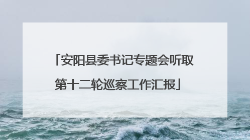 安阳县委书记专题会听取第十二轮巡察工作汇报