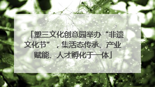 塑三文化创意园举办“非遗文化节”，集活态传承、产业赋能、人才孵化于一体