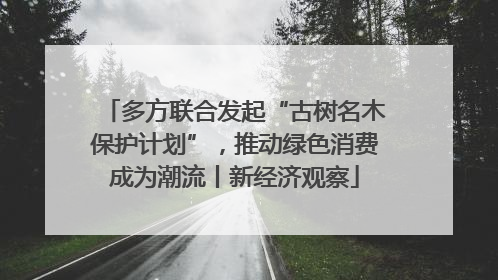多方联合发起“古树名木保护计划”，推动绿色消费成为潮流丨新经济观察