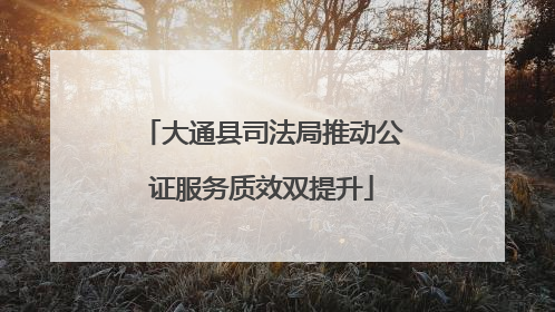 大通县司法局推动公证服务质效双提升