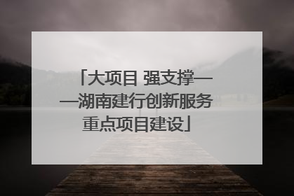 大项目 强支撑——湖南建行创新服务重点项目建设
