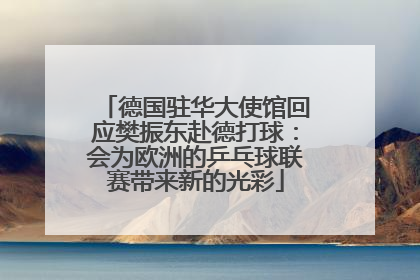 德国驻华大使馆回应樊振东赴德打球：会为欧洲的乒乓球联赛带来新的光彩