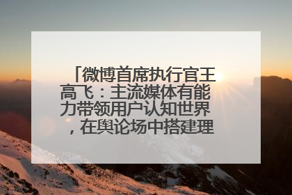 微博首席执行官王高飞：主流媒体有能力带领用户认知世界，在舆论场中搭建理性的讨论空间