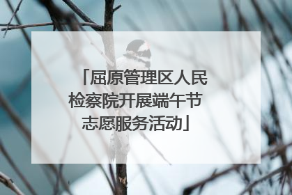 屈原管理区人民检察院开展端午节志愿服务活动
