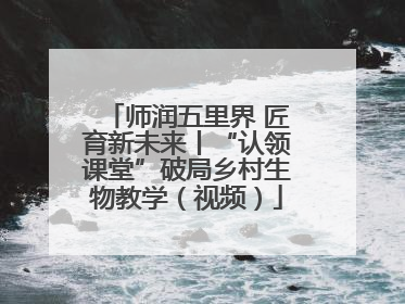 师润五里界 匠育新未来丨“认领课堂”破局乡村生物教学（视频）