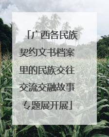 广西各民族契约文书档案里的民族交往交流交融故事专题展开展