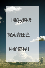 张掖积极探索麦田套种新路径
