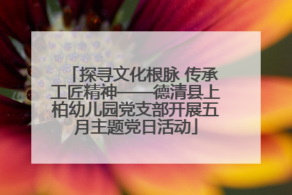 探寻文化根脉 传承工匠精神——德清县上柏幼儿园党支部开展五月主题党日活动