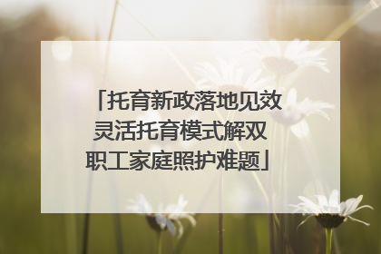 托育新政落地见效 灵活托育模式解双职工家庭照护难题
