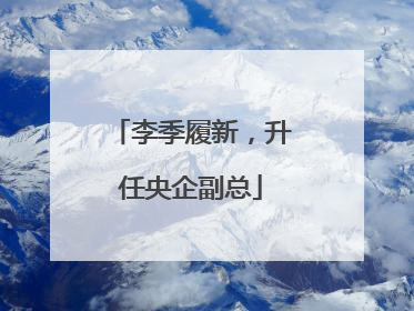 李季履新，升任央企副总