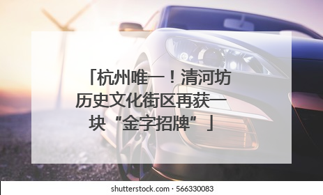 杭州唯一！清河坊历史文化街区再获一块“金字招牌”