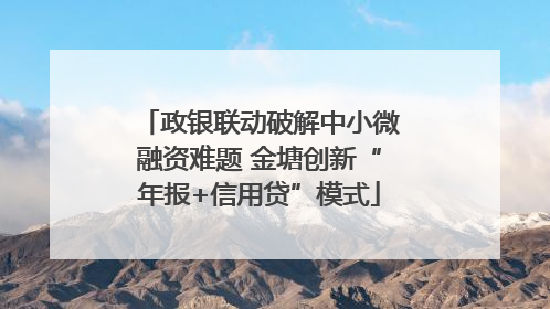 政银联动破解中小微融资难题 金塘创新“年报+信用贷”模式