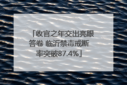 收官之年交出亮眼答卷 临沂禁毒戒断率突破87.4%