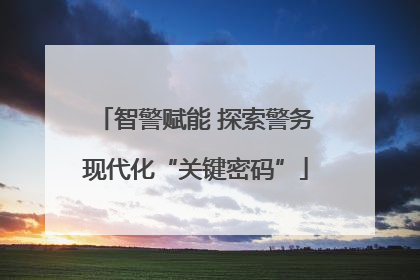 智警赋能 探索警务现代化“关键密码”