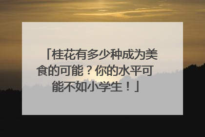 桂花有多少种成为美食的可能？你的水平可能不如小学生！