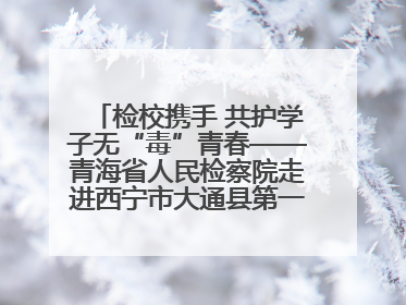 检校携手 共护学子无“毒”青春——青海省人民检察院走进西宁市大通县第一完全中学开展禁毒宣传侧记