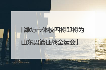 潍坊市体校四将即将为山东男篮征战全运会