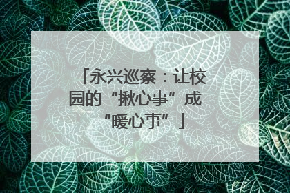 永兴巡察：让校园的“揪心事”成“暖心事”