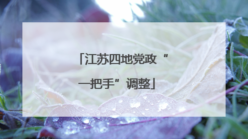 江苏四地党政“一把手”调整