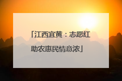 江西宜黄：志愿红助农惠民情意浓