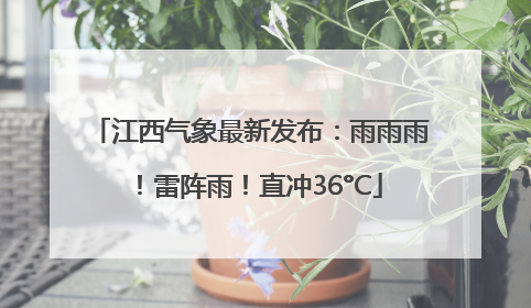 江西气象最新发布：雨雨雨！雷阵雨！直冲36°C