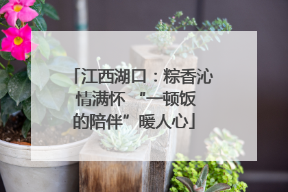 江西湖口：粽香沁 情满怀 “一顿饭的陪伴”暖人心