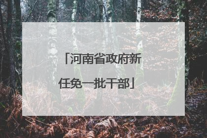 河南省政府新任免一批干部