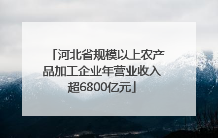 河北省规模以上农产品加工企业年营业收入超6800亿元