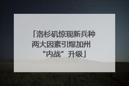 洛杉矶惊现新兵种 两大因素引爆加州“内战”升级