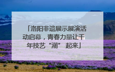 洛阳非遗展示展演活动启幕，青春力量让千年技艺“潮” 起来