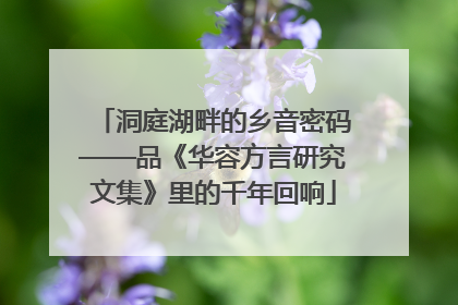 洞庭湖畔的乡音密码——品《华容方言研究文集》里的千年回响