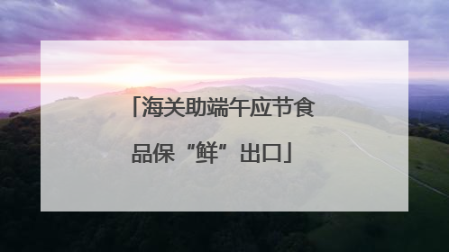 海关助端午应节食品保“鲜”出口