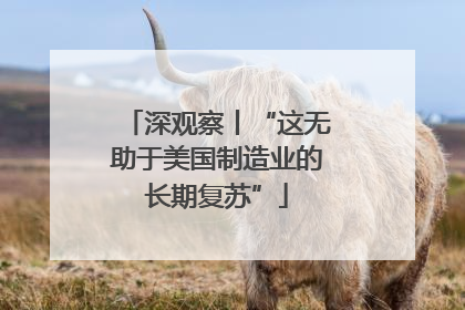 深观察丨“这无助于美国制造业的长期复苏”
