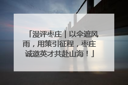 漫评枣庄｜以伞遮风雨，用策引征程，枣庄诚邀英才共赴山海！