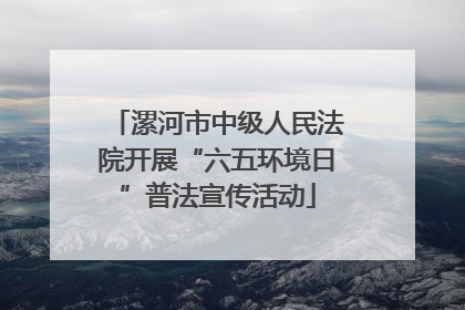 漯河市中级人民法院开展“六五环境日”普法宣传活动