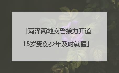 菏泽两地交警接力开道 15岁受伤少年及时就医