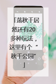 荡秋千居然还有20多种玩法，这里有个“秋千公园”