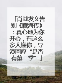 肖战发文告别《藏海传》：真心地为你开心，有这么多人懂你，导演回应“是否有第二季”