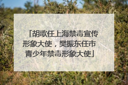 胡歌任上海禁毒宣传形象大使，樊振东任市青少年禁毒形象大使