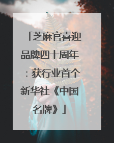 芝麻官喜迎品牌四十周年：获行业首个新华社《中国名牌》