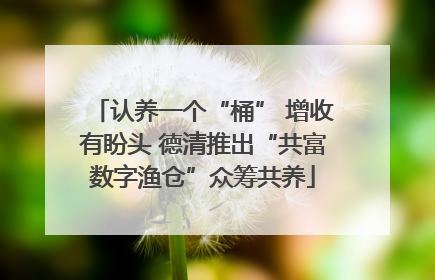 认养一个“桶” 增收有盼头 德清推出“共富数字渔仓”众筹共养