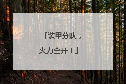 装甲分队，火力全开！