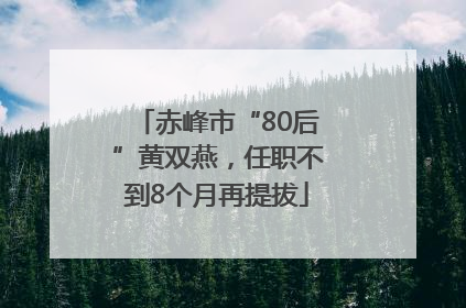 赤峰市“80后”黄双燕，任职不到8个月再提拔