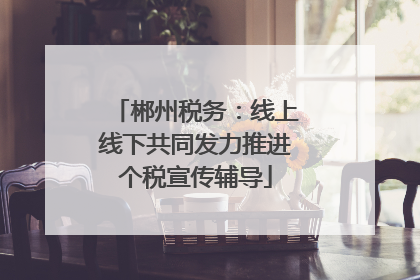 郴州税务：线上线下共同发力推进个税宣传辅导